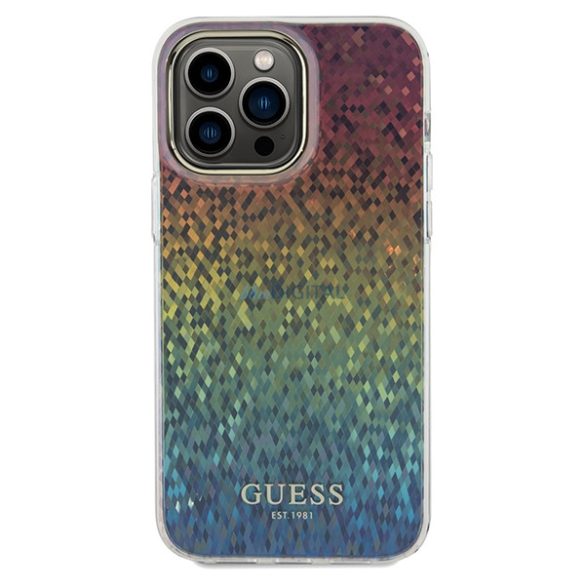 Guess GUHCP13XHDECMI iPhone 13 Pro Max 6.7" sokszínű keménytok IML Facettált tükör diszkó irizáló tükör