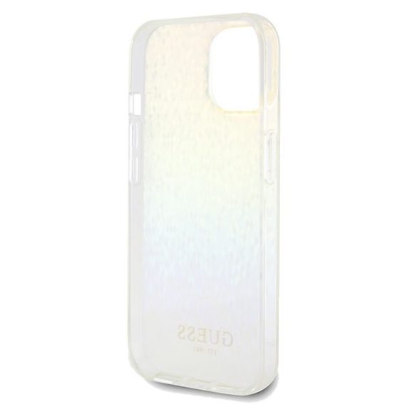 Guess GUHCP14SHDECMI iPhone 14 / 15 / 13 6.1" sokszínű keménytok IML Faceted Mirror Disco Iridescent tükör