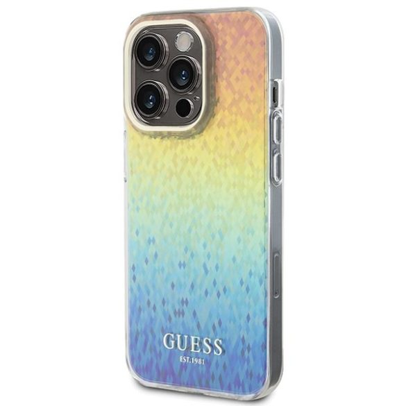 Guess GUHCP14LHDECMI iPhone 14 Pro 6.1" sokszínű keménytok IML Faceted Mirror Disco Iridescent tükör