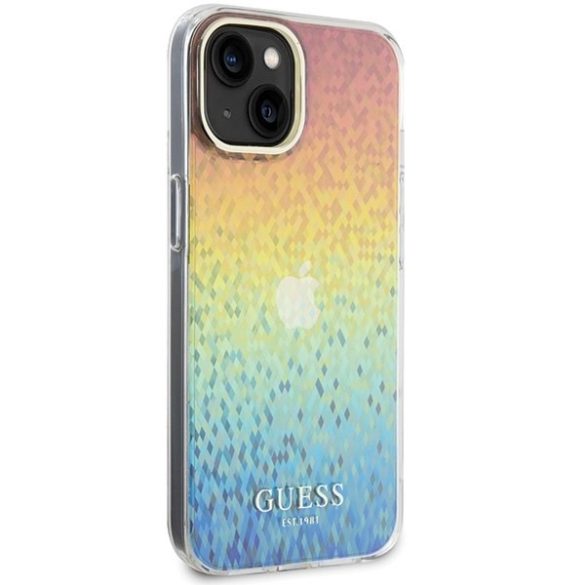 Guess GUHCP15SHDECMI iPhone 15 / 14 / 13 6.1" sokszínű keménytok IML Faceted Mirror Disco Iridescent