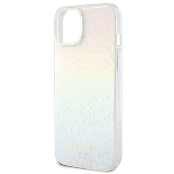 Guess GUHCP15SHDECMI iPhone 15 / 14 / 13 6.1" sokszínű keménytok IML Faceted Mirror Disco Iridescent