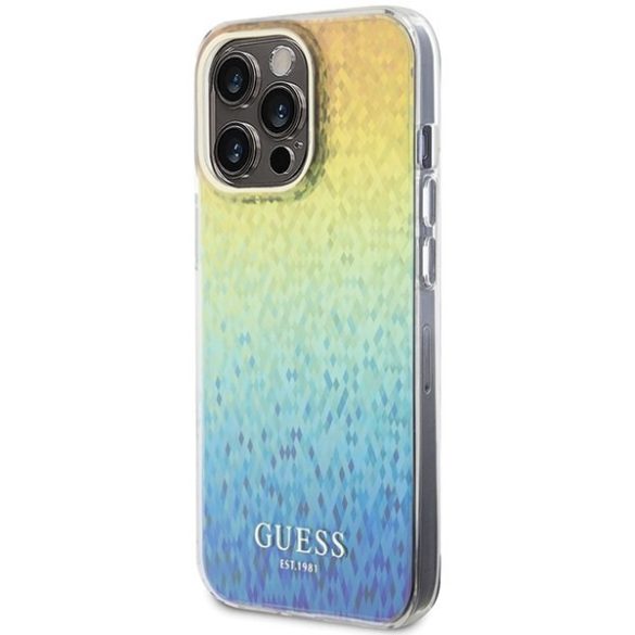 Guess GUHCP15XHDECMI iPhone 15 Pro Max 6.7" sokszínű keménytok IML Facettált tükör diszkó irizáló tükör