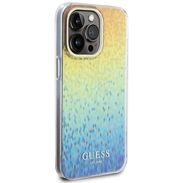 Guess GUHCP15XHDECMI iPhone 15 Pro Max 6.7" sokszínű keménytok IML Facettált tükör diszkó irizáló tükör