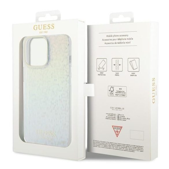 Guess GUHCP15XHDECMI iPhone 15 Pro Max 6.7" sokszínű keménytok IML Facettált tükör diszkó irizáló tükör