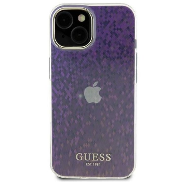 Guess GUHCP15SHDECMP iPhone 15 / 14 / 13 6.1" rózsaszín keménytok IML Faceted Mirror Disco Iridescent