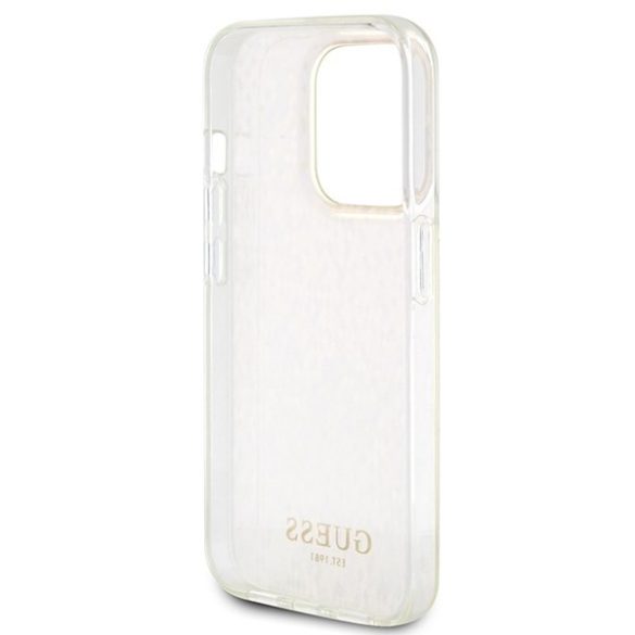 Guess GUHCP15LHDECMP iPhone 15 Pro 6.1" rózsaszín keménytok IML Faceted Mirror Disco Irizáló tükör