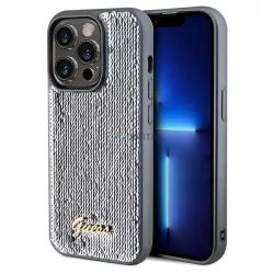   Guess GUHCP14XPSFDGSS iPhone 14 Pro Max 6.7" ezüst keménytok Sequin Script Metal