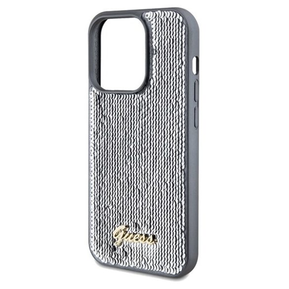 Guess GUHCP14XPSFDGSS iPhone 14 Pro Max 6.7" ezüst keménytok Sequin Script Metal