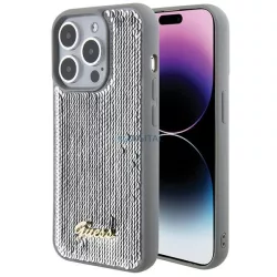   Guess GUHCP15XPSFDGSS iPhone 15 Pro Max 6.7" ezüst keménytok Sequin Script Metal