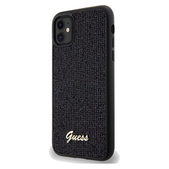 Guess GUHCN61PMSDGSK iPhone 11 / Xr 6.1" fekete keménytok Disco Metal Script