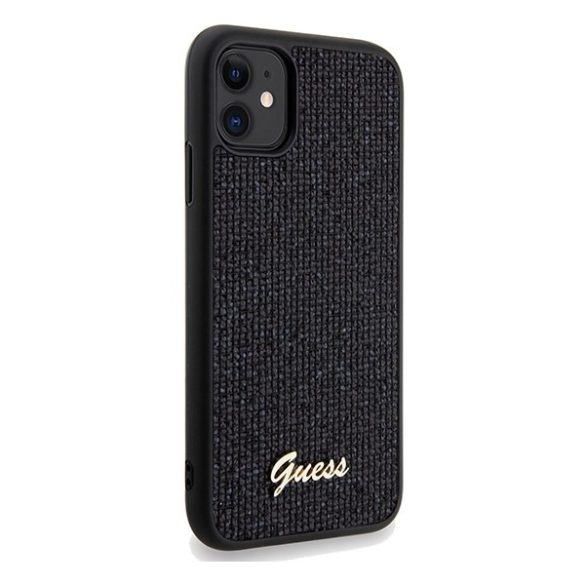 Guess GUHCN61PMSDGSK iPhone 11 / Xr 6.1" fekete keménytok Disco Metal Script