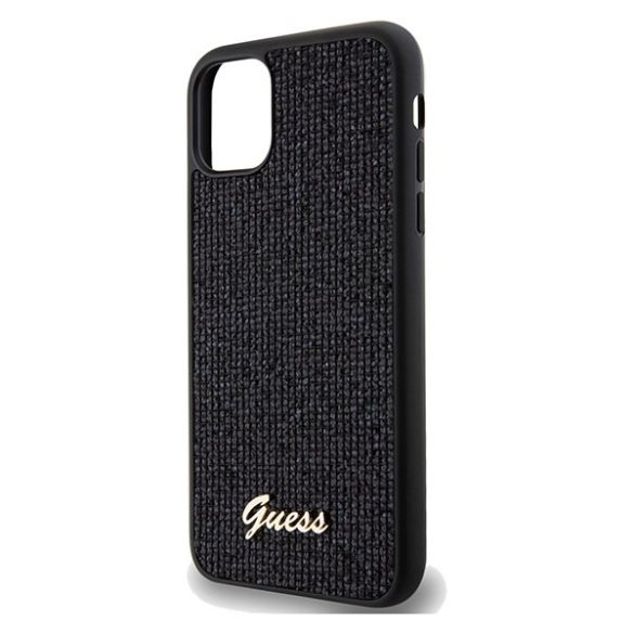 Guess GUHCN61PMSDGSK iPhone 11 / Xr 6.1" fekete keménytok Disco Metal Script