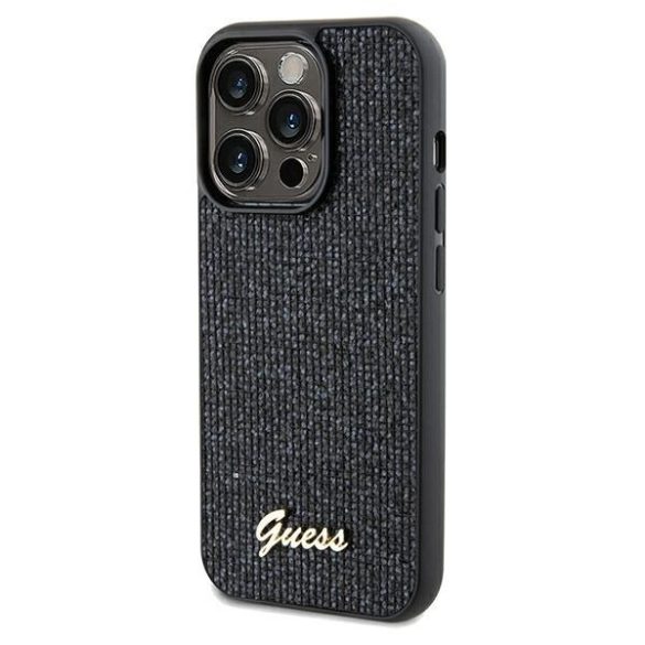 Guess GUHCP13LPMSDGSK iPhone 13 Pro / 13 6.1" fekete keménytok Disco Metal Script