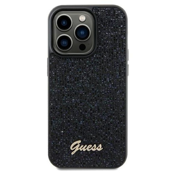 Guess GUHCP13LPMSDGSK iPhone 13 Pro / 13 6.1" fekete keménytok Disco Metal Script