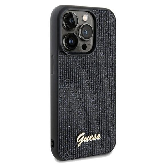 Guess GUHCP13LPMSDGSK iPhone 13 Pro / 13 6.1" fekete keménytok Disco Metal Script