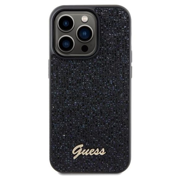 Guess GUHCP14XPMSDGSK iPhone 14 Pro Max 6.7" fekete keménytok Disco Metal Script