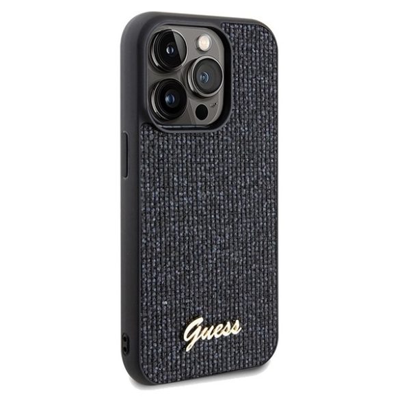 Guess GUHCP14XPMSDGSK iPhone 14 Pro Max 6.7" fekete keménytok Disco Metal Script