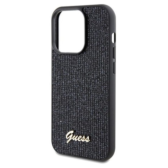 Guess GUHCP14XPMSDGSK iPhone 14 Pro Max 6.7" fekete keménytok Disco Metal Script