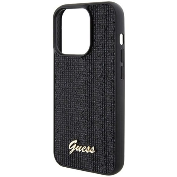 Guess GUHCP15LPMSDGSK iPhone 15 Pro 6.1" fekete keménytok Disco Metal Script