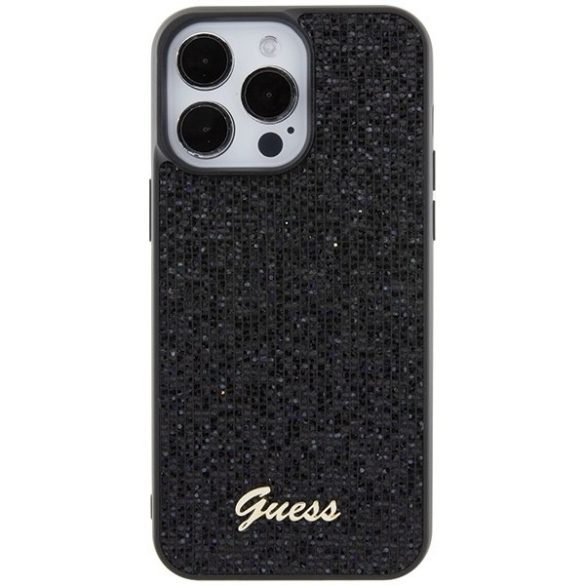 Guess GUHCP15XPMSDGSK iPhone 15 Pro Max 6.7" fekete keménytok Disco Metal Script