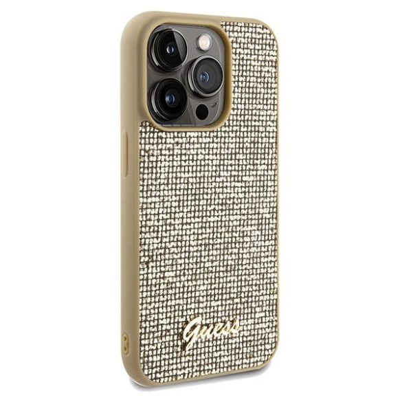 Guess GUHCP14LPMSDGSD iPhone 14 Pro 6.1" arany keménytok Disco Metal Script