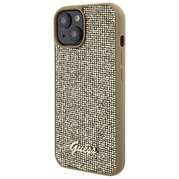 Guess GUHCP15SPMSDGSD iPhone 15 / 14 / 13 6,1" arany keménytok Disco Metal Script