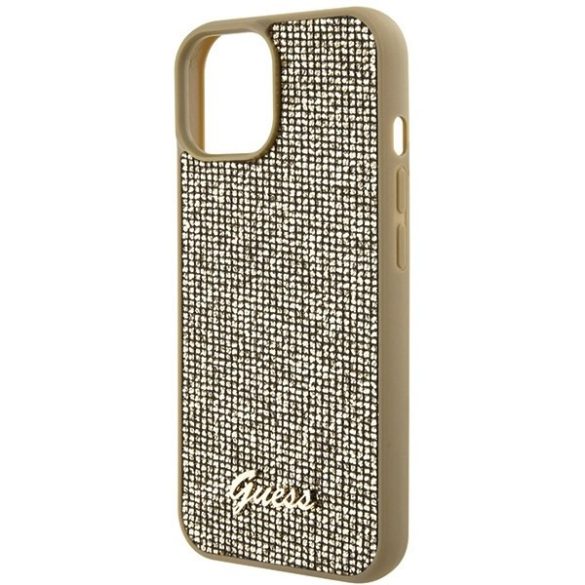 Guess GUHCP15SPMSDGSD iPhone 15 / 14 / 13 6,1" arany keménytok Disco Metal Script