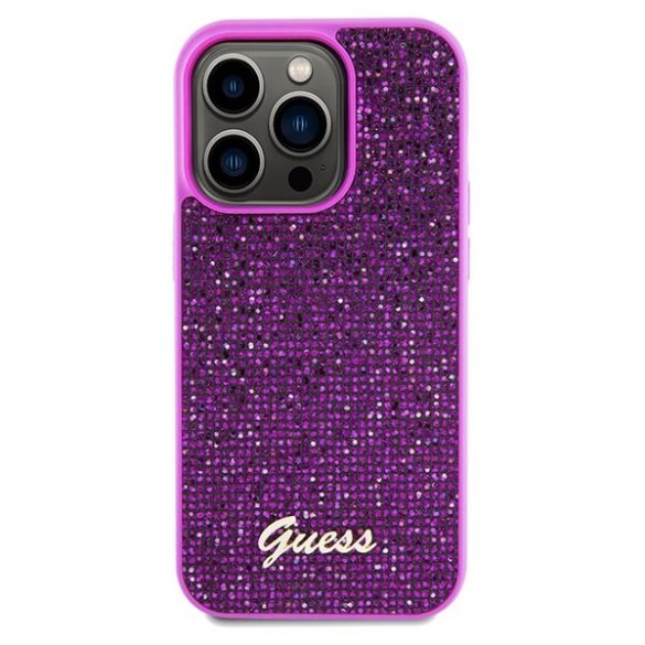 Guess GUHCP14LPMSDGSF iPhone 14 Pro 6.1" fukszia keménytok Disco Metal Script iPhone 14 Pro 6.1" fukszia keménytok