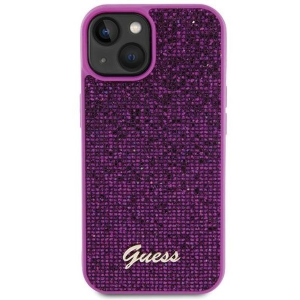 Guess GUHCP15SPMSDGSF iPhone 15 6.1" fukszia színű keménytok Disco Metal Script tok