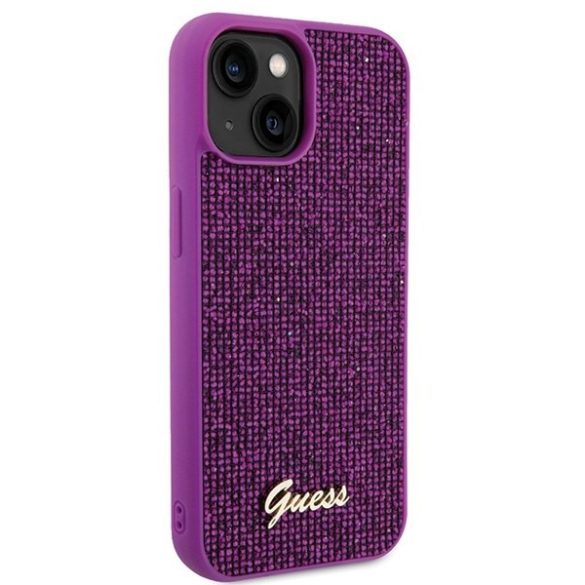 Guess GUHCP15SPMSDGSF iPhone 15 6.1" fukszia színű keménytok Disco Metal Script tok