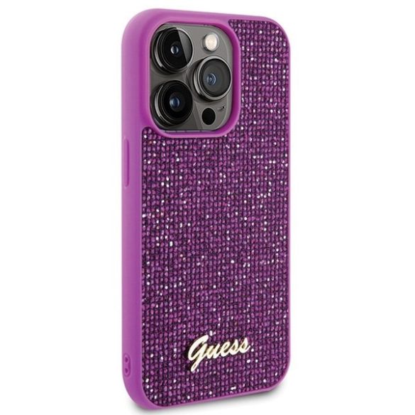 Guess GUHCP15LPMSDGSF iPhone 15 Pro 6.1" fukszia keménytok Disco Metal Scrip