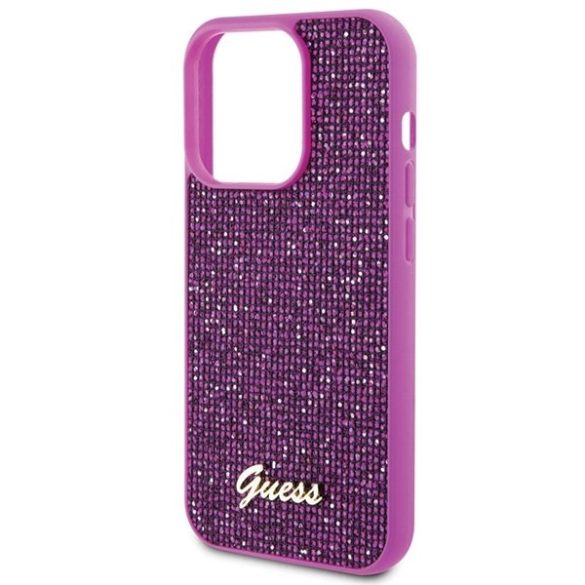 Guess GUHCP15LPMSDGSF iPhone 15 Pro 6.1" fukszia keménytok Disco Metal Scrip