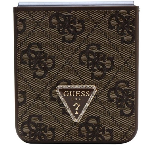 Guess GUHCZF5P4TDPW F731 Z Flip5 barna keménytok bőr 4G Triangle Strass