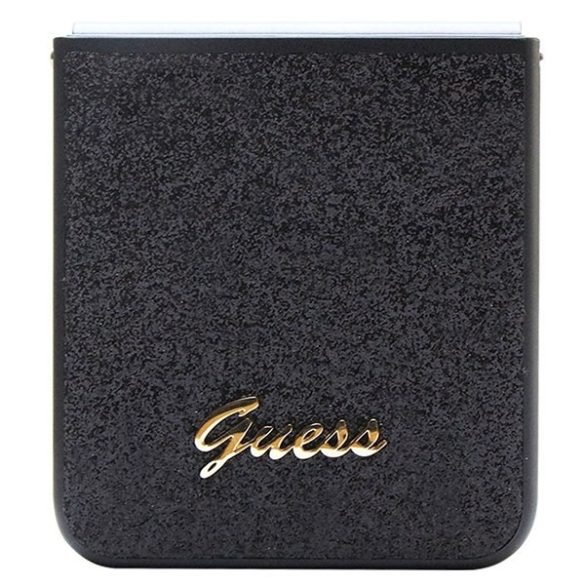 Guess GUHCZF5HGGSHK F731 Z Flip5 fekete keménytok Glitter Script