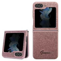   Guess GUHCZF5HGGSHP F731 Z Flip5 rózsaszín keménytok Glitter Script