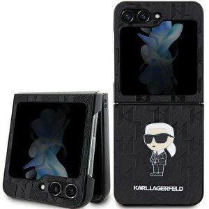 Karl Lagerfeld KLHCZF5SAPKINPK Sam Z Flip5 F731 keménytok fekete Saffiano Monogram ikonikus Pin monogram