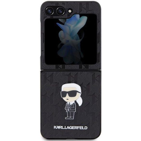 Karl Lagerfeld KLHCZF5SAPKINPK Sam Z Flip5 F731 keménytok fekete Saffiano Monogram ikonikus Pin monogram