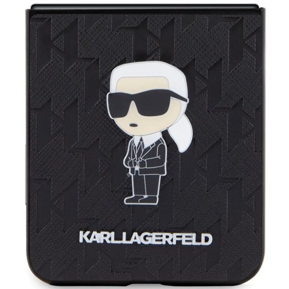 Karl Lagerfeld KLHCZF5SAPKINPK Sam Z Flip5 F731 keménytok fekete Saffiano Monogram ikonikus Pin monogram