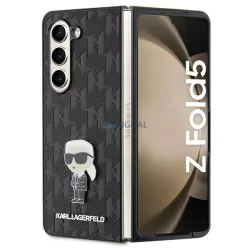   Karl Lagerfeld KLHCZFD5SAPKINPK Z Fold5 F946 keménytok fekete Saffiano Monogram ikonikus kitűző
