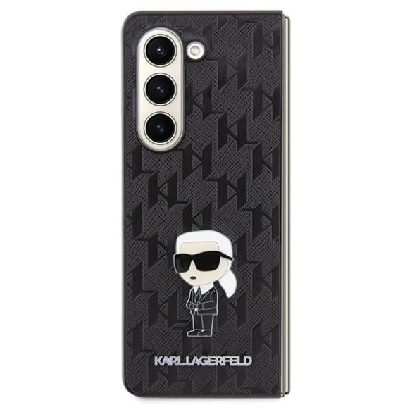 Karl Lagerfeld KLHCZFD5SAPKINPK Z Fold5 F946 keménytok fekete Saffiano Monogram ikonikus kitűző