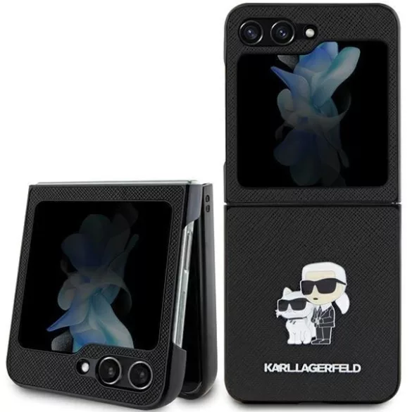 Karl Lagerfeld KLHCZF5SAKCNPK Sam Z Flip5 F731 keménytok fekete Saffiano Karl&Choupette Pin