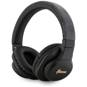 Guess GUBH604FEMK 4G Leather Tone On Tone Script Bluetooth vezeték nélküli fejhallgató - fekete