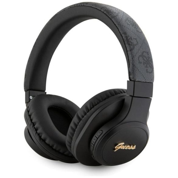 Guess GUBH604FEMK 4G Leather Tone On Tone Script Bluetooth vezeték nélküli fejhallgató - fekete