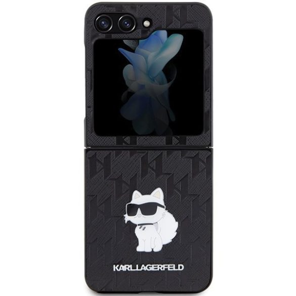 Karl Lagerfeld KLHCZF5SAPCHNPK Z Flip5 F731 keménytok fekete Saffiano Monogram Choupette Pin