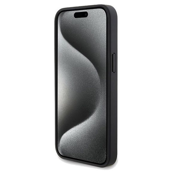 Ferrari FEHCP15XPWAK iPhone 15 Pro Max 6.7" fekete keménytok Perforált hullámok fém logó