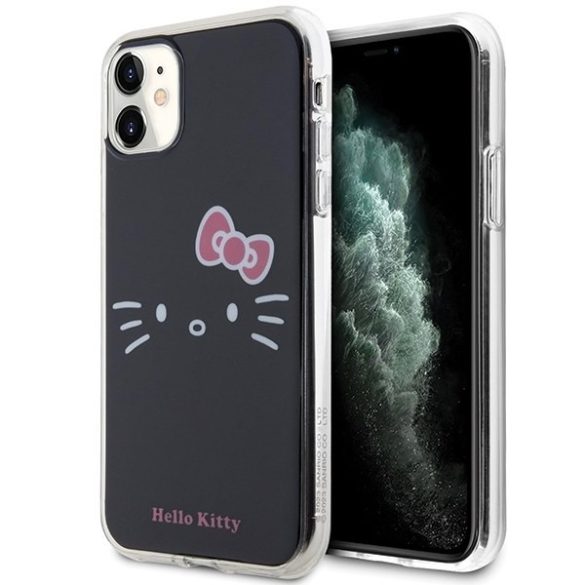 Hello Kitty HKHCN61HKHLK iPhone 11 / Xr 6.1" fekete keménytok IML Kitty Face