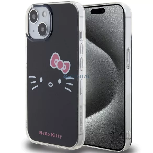 Hello Kitty HKHCP15SHKHLK iPhone 15 6.1" fekete keménytok IML Kitty Face IML Kitty Face