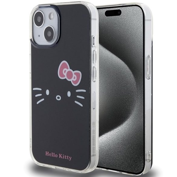 Hello Kitty HKHCP15SHKHLK iPhone 15 / 14 / 13 6.1" fekete keménytok IML Kitty Face IML Kitty Face