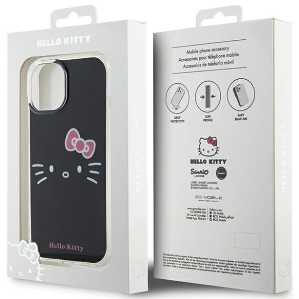 Hello Kitty HKHCP15SHKHLK iPhone 15 / 14 / 13 6.1" fekete keménytok IML Kitty Face IML Kitty Face