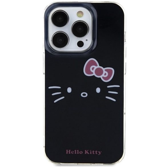 Hello Kitty HKHCP15LHKHLK iPhone 15 Pro 6.1" fekete keménytok IML Kitty Face